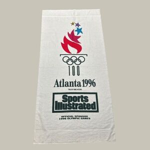 Vintage Dundee Beach Towel White 1996 Atlanta Olympics Sports Illustrated Cotton